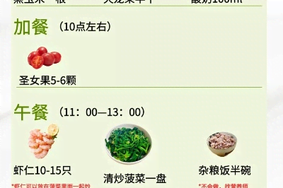 减肥食谱一周  